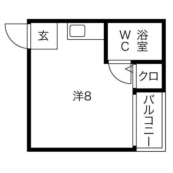 プレステージュ長居(ワンルーム/3階)の間取り写真