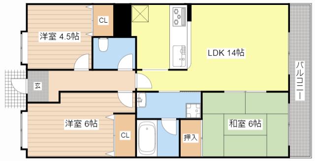 グラン・シャリオ(3LDK/2階)の間取り写真