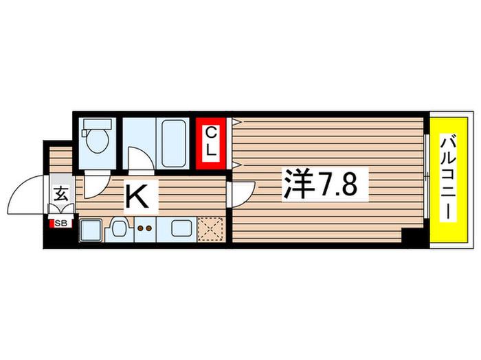 ウィステリア町屋(1K/6階)の間取り写真