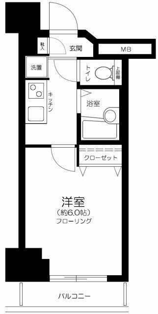 アフェクシオン日本橋人形町(1K/11階)の間取り写真