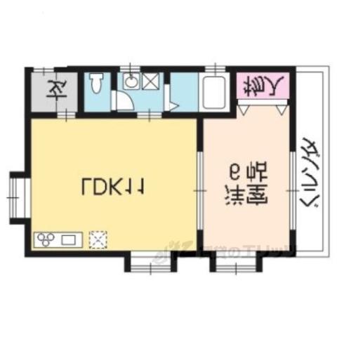 ファミールみもざ(1LDK/1階)の間取り写真