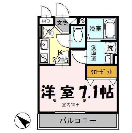 シャルマン(1K/3階)の間取り写真