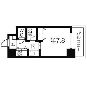 AXIS桜通内山(1K/12階)の間取り写真