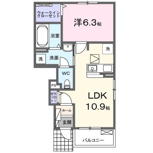 グランデュール N ファインII(1LDK/1階)の間取り写真