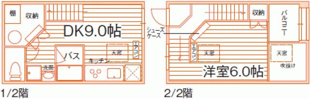 Y.N.G.西坂VI(1DK/1階)の間取り写真
