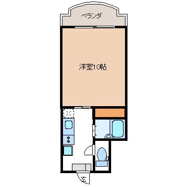 PLAZA金代(1K/3階)の間取り写真