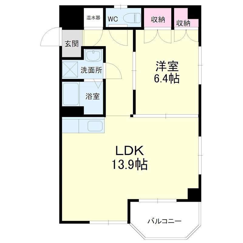 野中第1マンション(1LDK/3階)の間取り写真