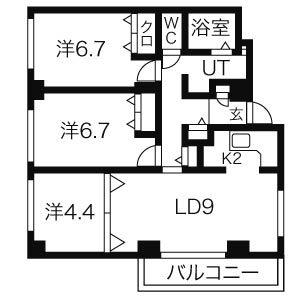 プロスパー210(3LDK/5階)の間取り写真