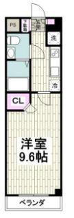 アルカサーノ新杉田(1K/2階)の間取り写真