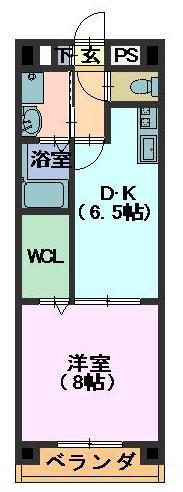 プレザン本山(1DK/5階)の間取り写真