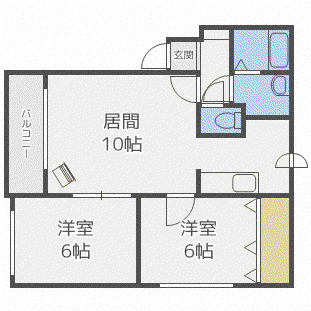 エクセロン(2LDK/3階)の間取り写真