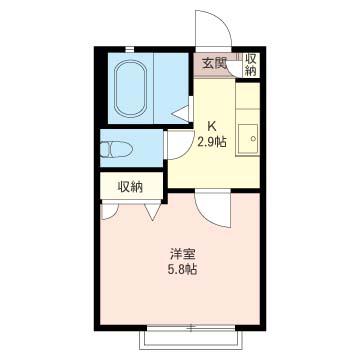 SUN HEIM HIKAWADAI(1K/1階)の間取り写真