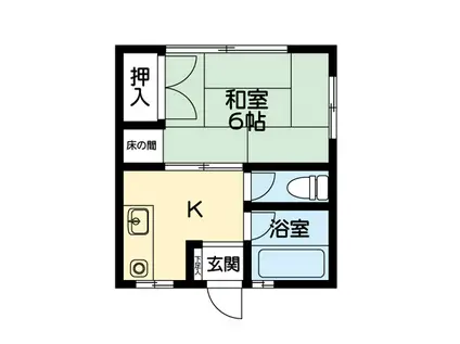 シティハイムイマムラ(1K/2階)の間取り写真