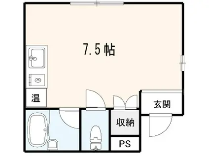 相本マンション(ワンルーム/4階)の間取り写真