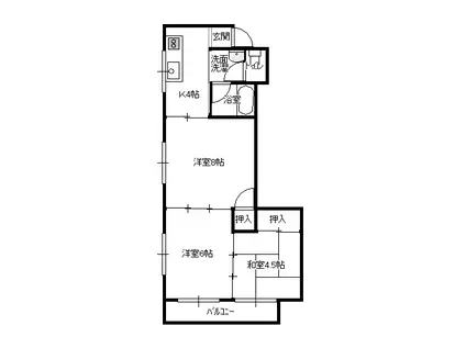 プラムガーデン(3K/2階)の間取り写真