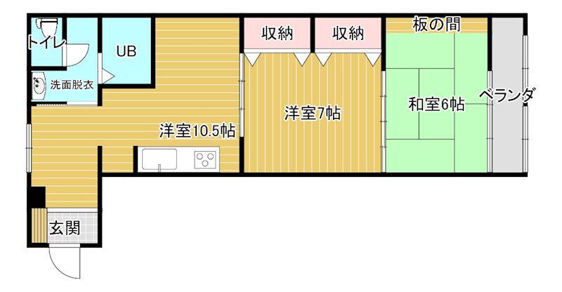 ハウス三木(2DK/2階)の間取り写真