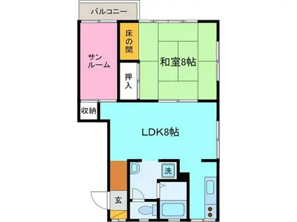 エムズハウス(1LDK/1階)の間取り写真