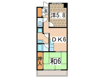 横尾マンション(2DK/4階)の間取り写真