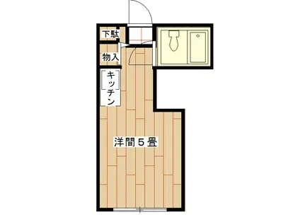 ポセイドン鎌倉(ワンルーム/1階)の間取り写真