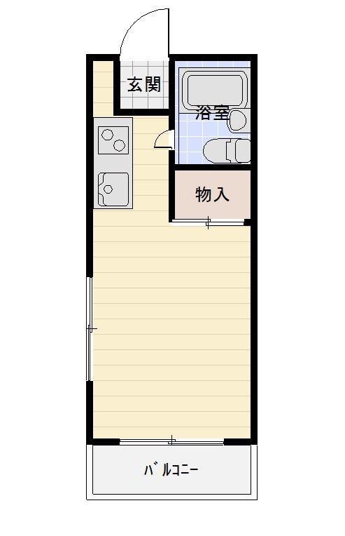 大原シーサイドハイツ(ワンルーム/2階)の間取り写真