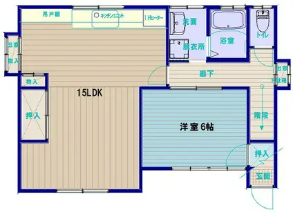 石田アパート(1LDK/2階)の間取り写真