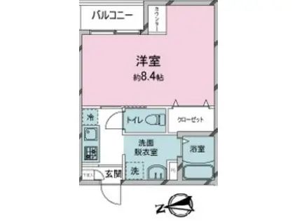 LEIMEI UNIVERSE所沢(1K/2階)の間取り写真