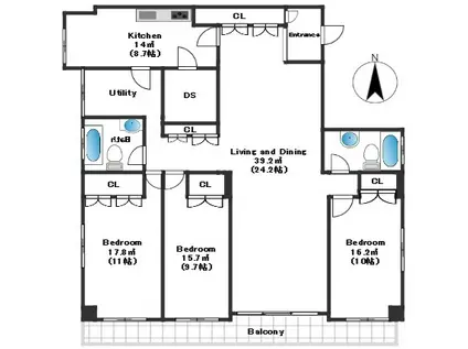 モナリサマンション(3SLDK/2階)の間取り写真