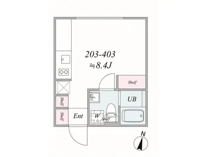 TRIAS221(1K/3階)の間取り写真