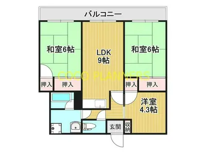 セントラルパークマンション(3LDK/2階)の間取り写真