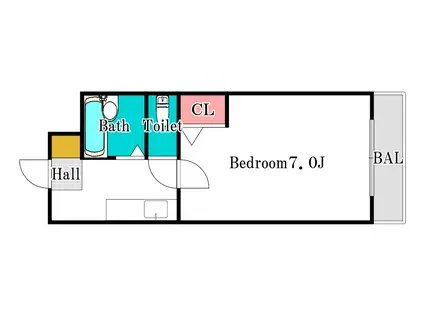 キャステルII(1K/3階)の間取り写真