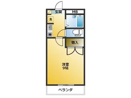 ＪＲ東北本線 二本松駅 バス乗車時間：8分 最寄りバス停で下車 徒歩3分 2階建 築27年(1K/2階)の間取り写真