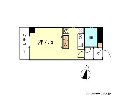 松涛CSコート(ワンルーム/3階)の間取り写真