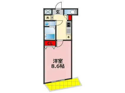 KOTI SOGA -コティソガ-(1K/1階)の間取り写真