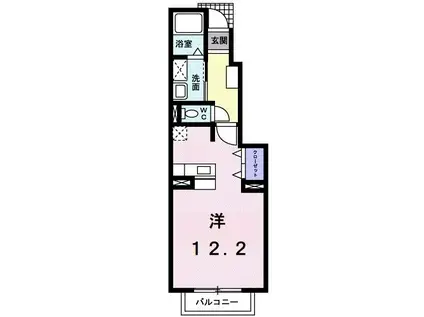 エトワール・AIB(ワンルーム/1階)の間取り写真