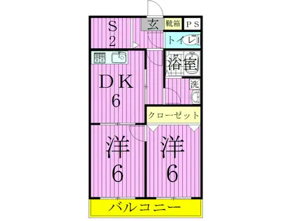 ハイツ松戸III(2SDK/1階)の間取り写真