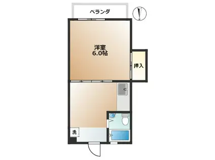 ニイジマハイツ(1DK/3階)の間取り写真