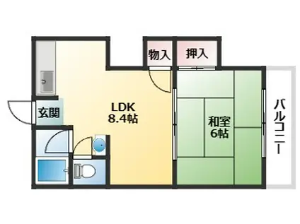 ヨシムラマンション(1LDK/4階)の間取り写真
