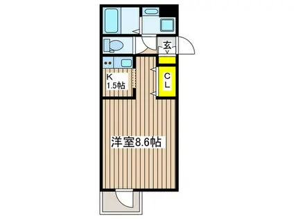 FIORE CASA・FUJISAWA(1K/3階)の間取り写真