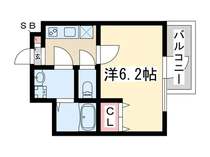 エスレジデンス新大阪リッシュ(1K/7階)の間取り写真