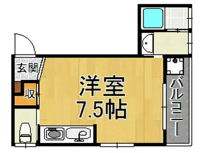 MSCOURT西宮仁川町(ワンルーム/2階)の間取り写真