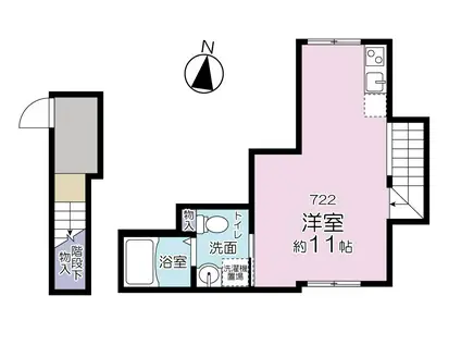 BIG APPLE 新宿ウエスト(ワンルーム/2階)の間取り写真