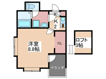 グランディア吉見園(1K/2階)の間取り写真