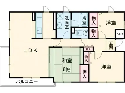 苔水庵マンション(3LDK/2階)の間取り写真