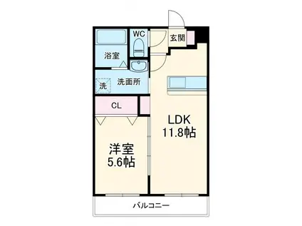 グレイスリー半田山(1LDK/2階)の間取り写真