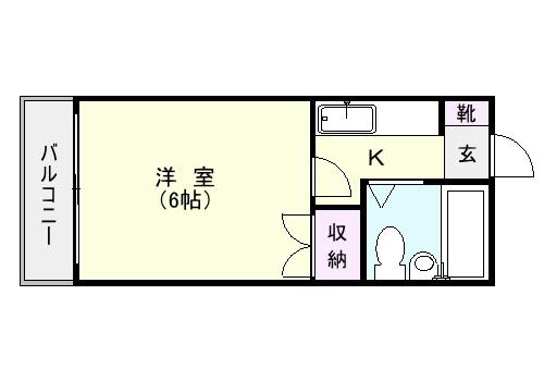 O N 1(1K/4階)の間取り写真