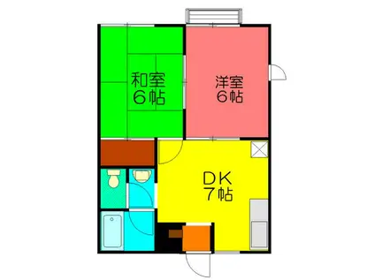 フラッツ北鎌倉(2DK/1階)の間取り写真