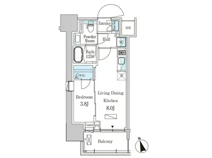 パークアクシス浦安(1LDK/10階)の間取り写真