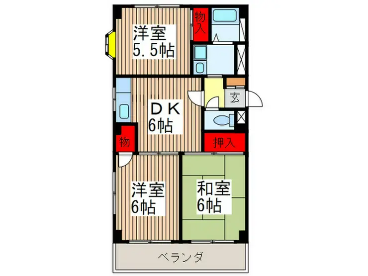 グランデール東越谷 3階階 間取り