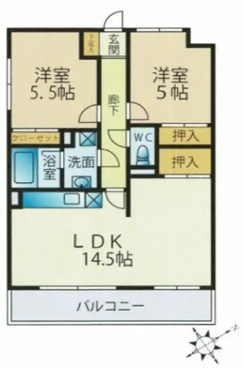 グレーシャス市川 2階階 間取り