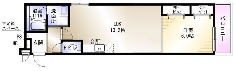 ハルミール忍ケ丘(1LDK/1階)の間取り写真